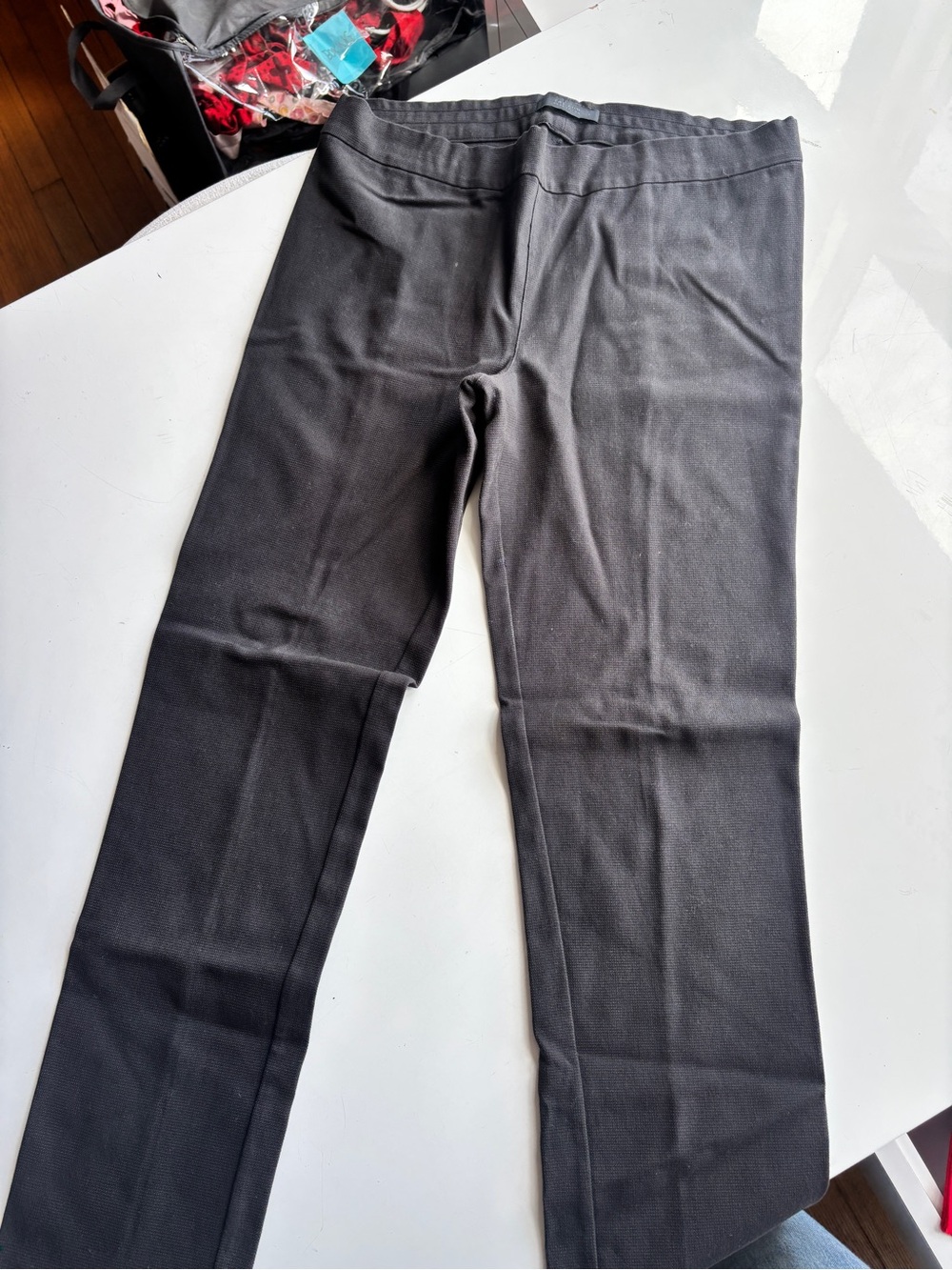 The Row Black Straight Leg Dress Pants